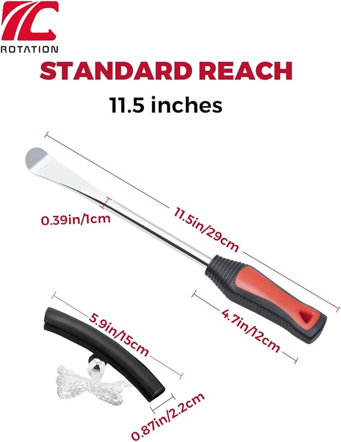 ROTATION 11.5 inch Steel Tire Spoon Lever Iron Tool Kit, Professional Tire Changing Tool for Motorcycle, Dirt Bike, Lawn Mower, 3 pcs Tire Spoons, 2 Rim Protector | 5-Piece Set