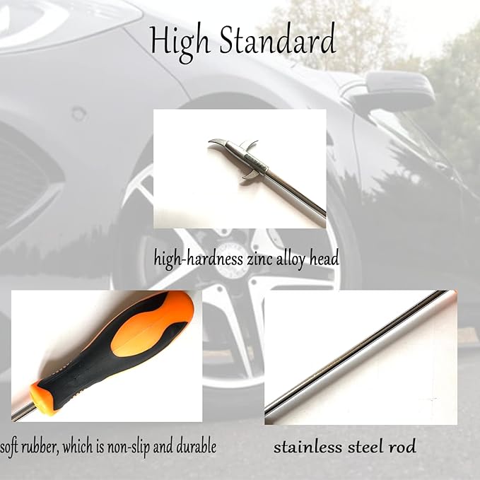 Automotive Tire Stone Cleaning Hook Multifunctional Portable Tire Stone Removal Tool Stainless Steel Car Tyre Protector Repair Tool Wheel Cleaning Tool with Screwdriver
