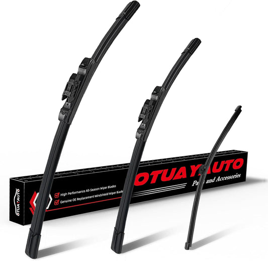 OTUAYAUTO Premium Windshield Wiper Blades - Replacement for BMW X2 2018-2022 - Precision Fit, All-Weather Performance, Front and Rear Wiper Blades, Pinch Tab - 24"+20"+13" (Pack of 3)