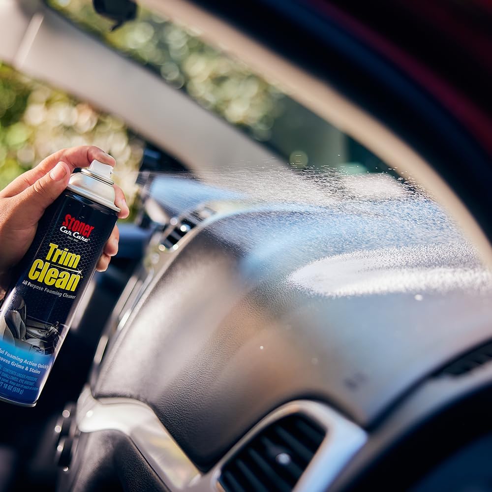 Stoner Car Care 91134–4PK Trim Clean All-Purpose Fast Acting Powerful Foaming Cleaner Quickly Removes Grime and Stains From Trim, Consoles, and More To Restore Automotive Interiors, 18 Oz, Pack of 4