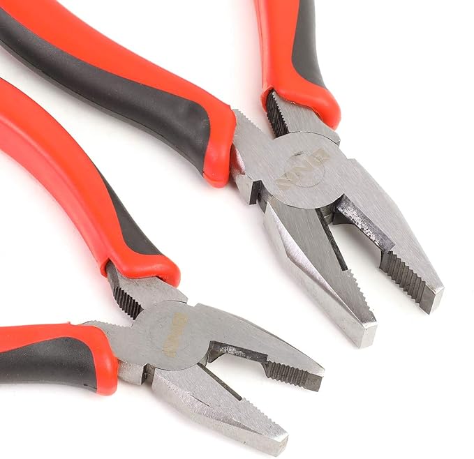 DNA Motoring TOOLS-00058 2 Piece Pliers Set – 6-1/2 inch Hand Tools w/Durable Jaws, Milled Teeth, Hot-Riveted Joint