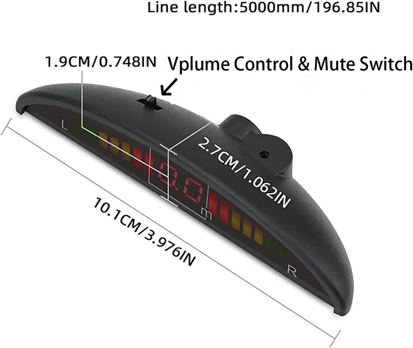 Pickup Truck Backup Radar System - Four 5.95m Sensors for Rear Installation, Compatible with Front Bumper Mounting - Enhance Safety & Visibility(Silver)