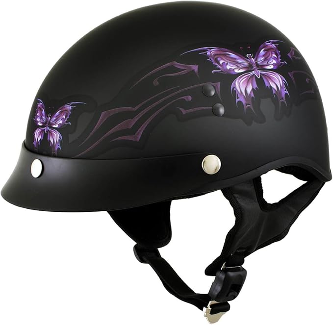 Hot Leathers Advanced Motorcycle DOT Skull Cap Classic Half Helmets Biker HLT