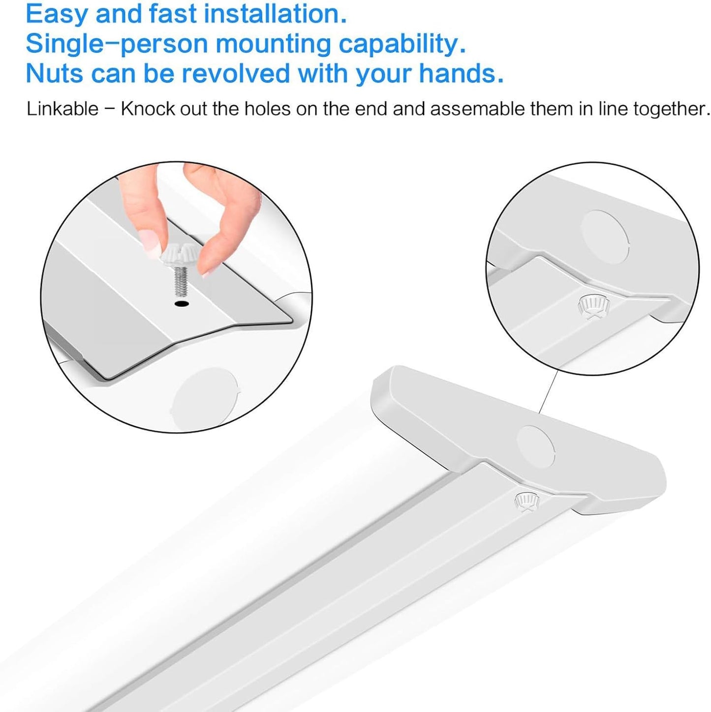 ANTLUX 8FT LED Shop Light, Ultra Slim LED Wraparound 110W [6-lamp T8 Fluorescent Equiv.], 12500LM, 6000K, Commercial 8 Foot Strip Lights, Flush Mount Garage Office Warehouse Ceiling Lighting, 6 Pack