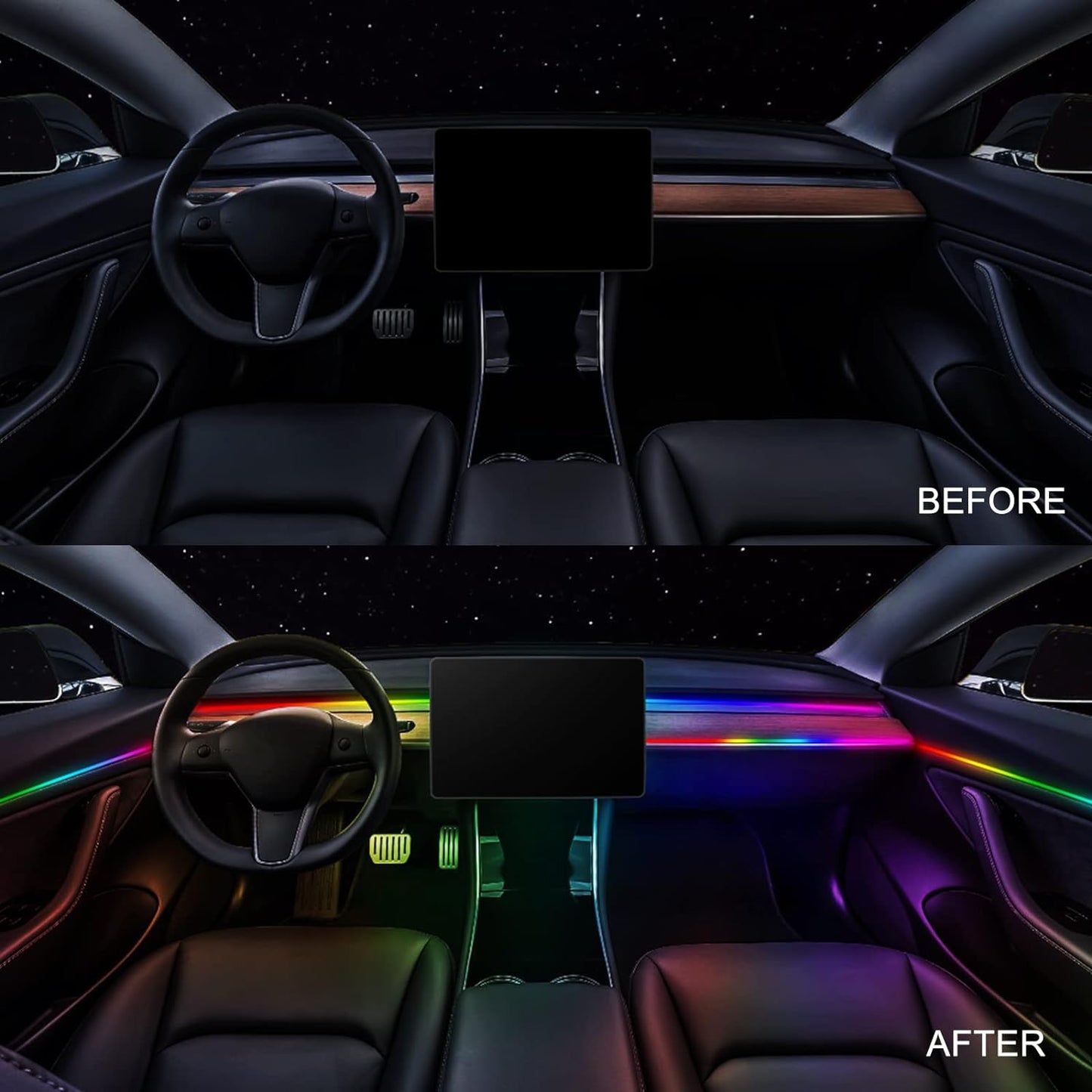 Dreamcolor Acrylic Interior Car LED Strip Light 43-inch, which fit for dreamcolor Main Controller Module and Sub-Controller Module kit (not Including) of The LED LAMP APP