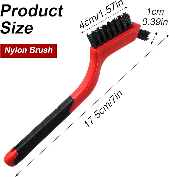 Lusofie 5 Pcs Nylon Cleaning Brushes Non-Scratch Nylon Bristle Brush Detailing Brushes with Hanging Hole and Mini Head for Tight Spaces, Delicate Surfaces, Ergonomic Grip