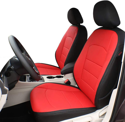 EKR Sportage Seat Covers Custom Fit for KIA Sportage S,EX,LX,SX,SX Turbo 2017 2018 2019 2020 2021 2022 Leather Car Seat Cover Full Set - Faux Leather (Black with Red Piping)