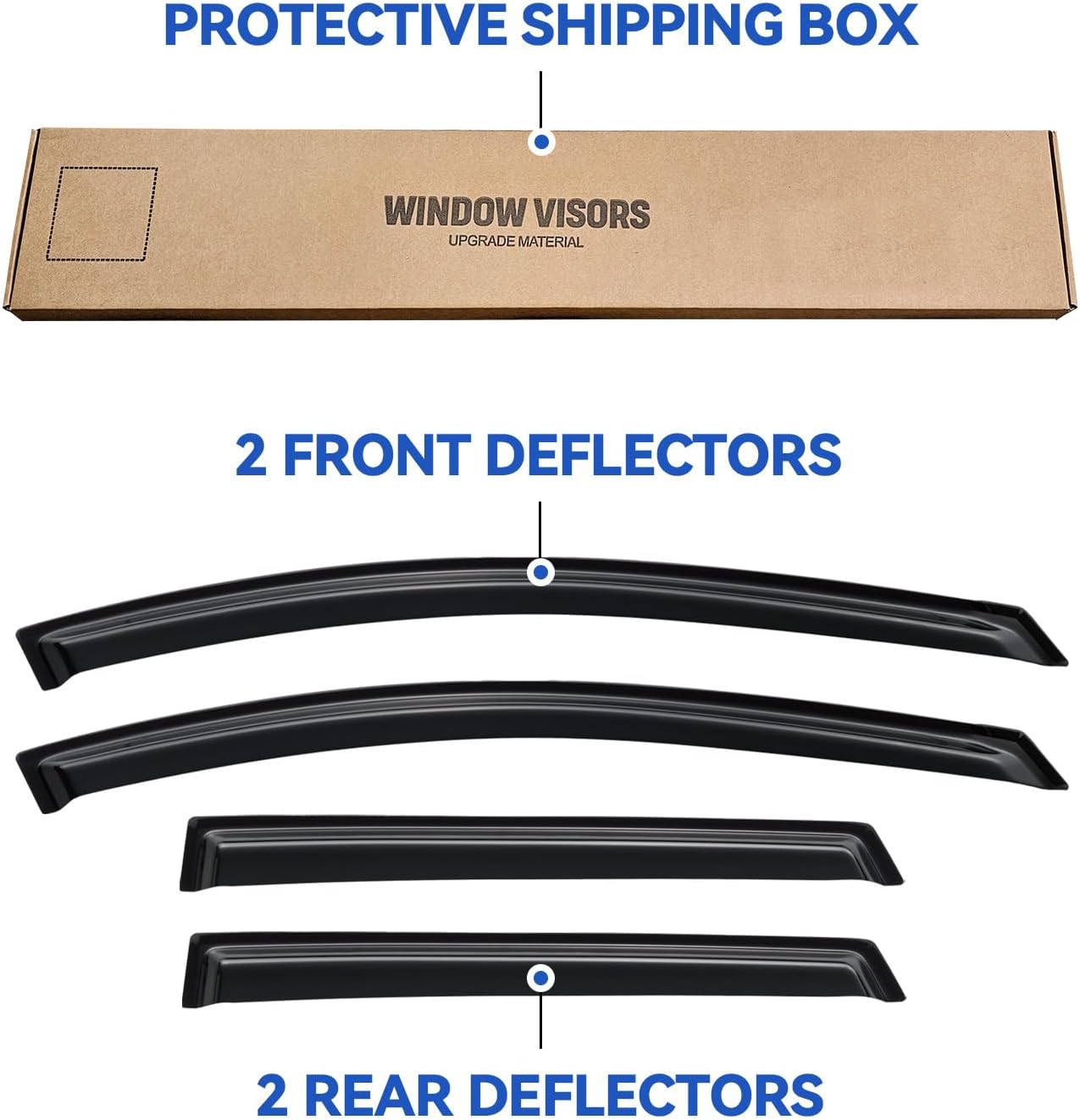 Window Visors Rain Guards for 2009 2010 2011 2012 2013 Nissan Rogue, Out-Channel Window Vent Wind Deflectors Visors Shades for 2014 2015 Rogue Select