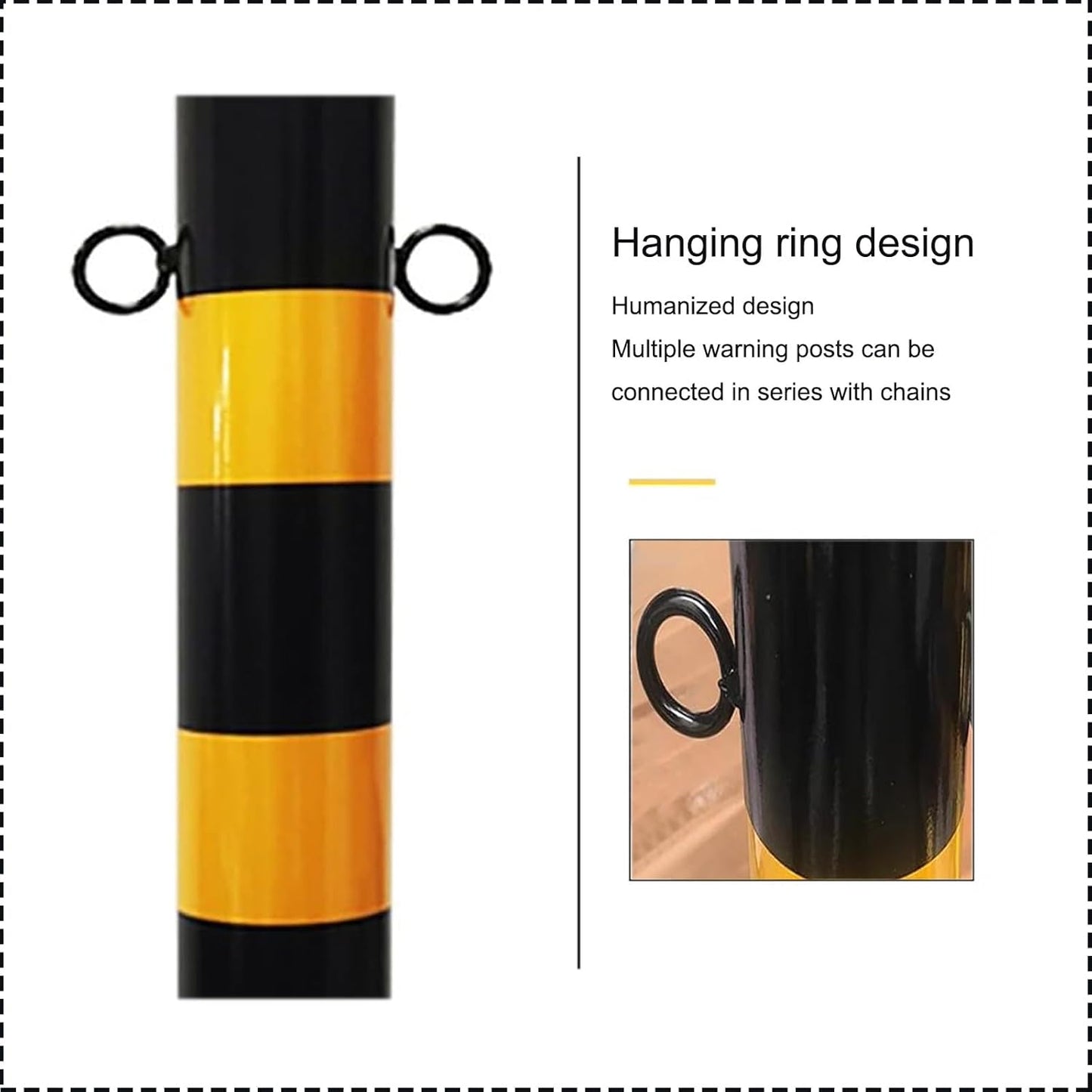 Safety Barrier Bollard for Driveways, Parking Bollard for Warehouse, Traffic Barricade Cones, Parking Stopper for Garage, for Construction Sites etc(Black (3PCS))