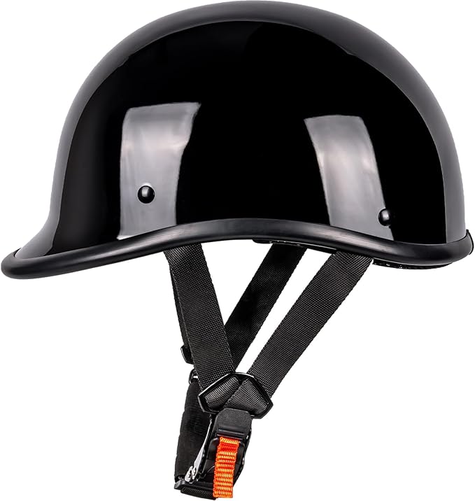Motorcycle Helmet Half Shell Hawk Style Helmets Compact Lightweight Open Face for Motorcycle Street Bike Cruiser Moped - DOT Approved (Light Black,L)