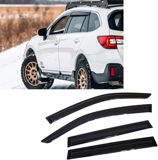 94376 Side Window Wind Deflector, 4pcs Outside Mount Style Tape-On Nice Rain Guards Set, Window Visor fit for 2015-2019 Subaru Outback