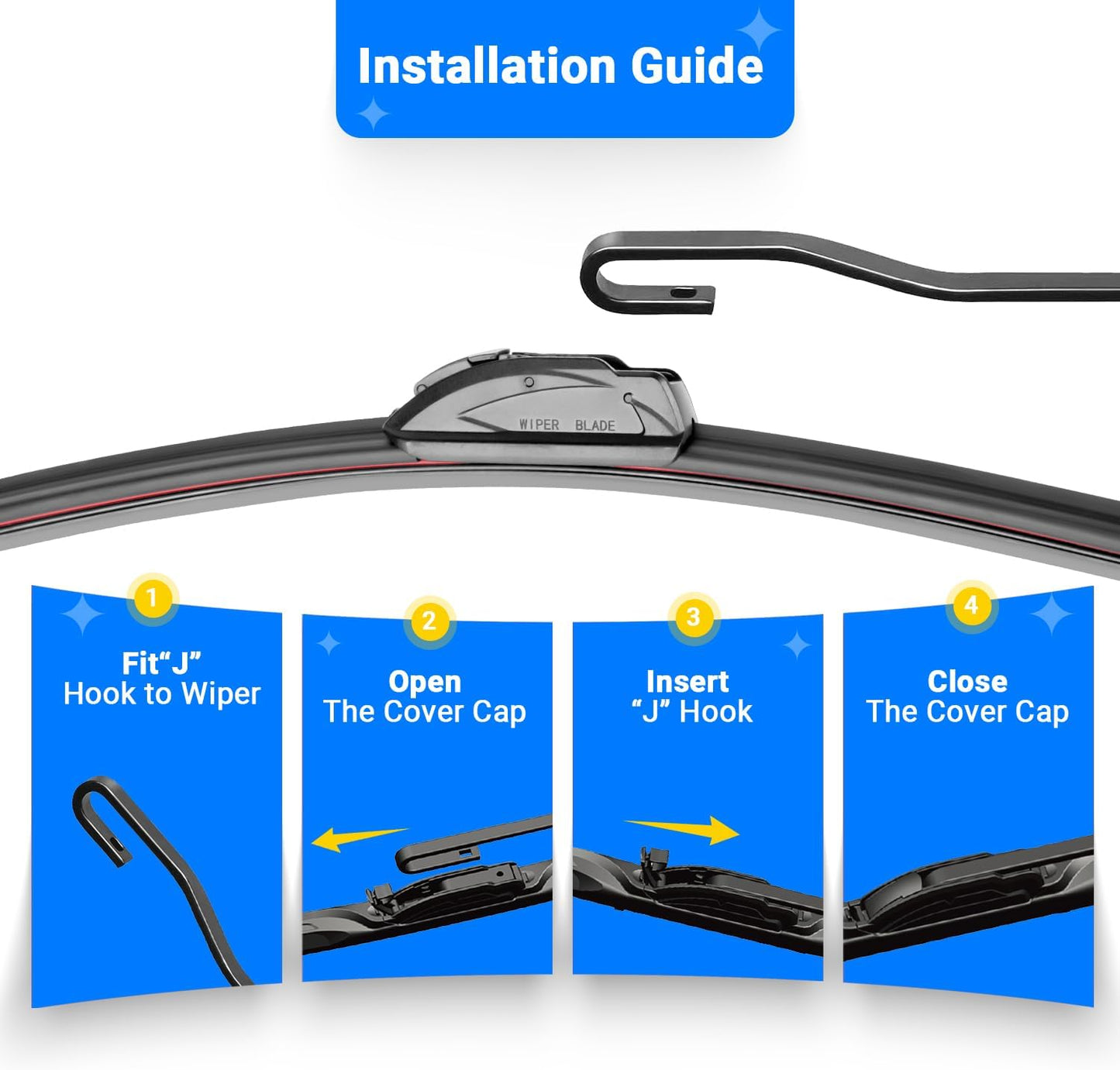 Windshield Wiper Blades Replacement for 2009-2020 Honda Fit Original Factory Quality Front Rear Wipers Blade Set for My Car - 28" 14" 14" (Pack of 3)