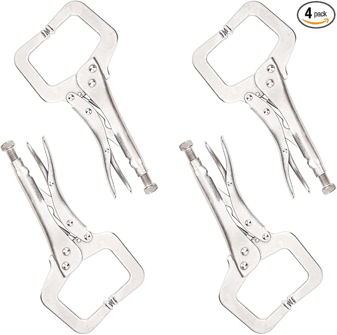 4 Pack 11 Inch Locking C Clamp, Heavy Duty 11 Inch C Clamp Locking Pliers for Home Improvement, Welding Tasks & Workshop