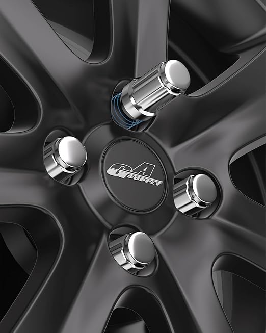 GAsupply 3/8"-24 ATV Lug Nuts Chrome, Closed End Acorn Spline Lug Nut Set 1.37" 35mm Tall Conical/Cone Seat, 16pcs+1 Spline Lock Key