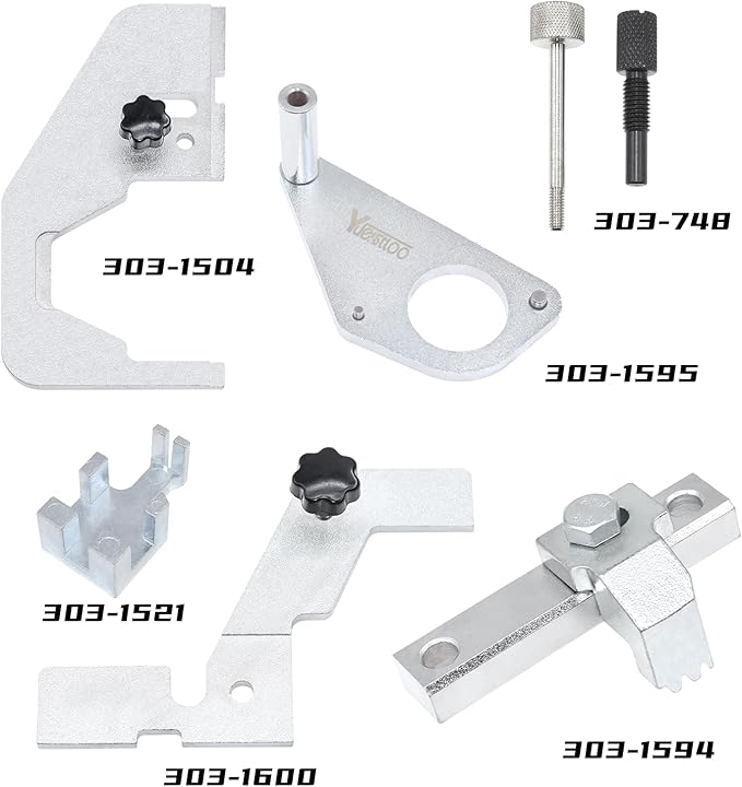 Engine Camshaft Timing Locking Tool Kit, Compatible with Jaguar Land Rover Evoque 2.0T, Ford Focus Mondeo Lincoln 2.0 2.3T SCTi Ecoboost Ti-VCT, 2.3T Mustang 303-1594 303-1595 303-1565 303-1504