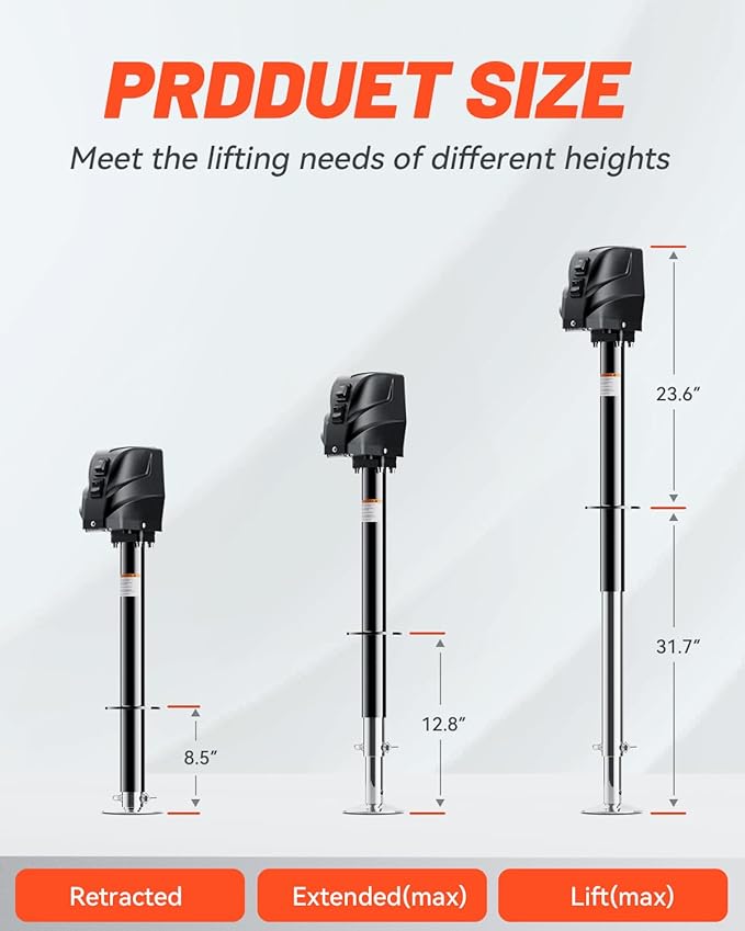 5500-7500lbs Electric Trailer Jack, 7-Way Connector, 23.2" Vertical Travel, 12V DC,for RV Trailer, Camper