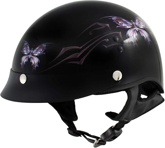 Hot Leathers Advanced Motorcycle DOT Skull Cap Classic Half Helmets Biker HLT