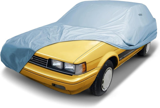 iCarCover Premium Car Cover for 1985-1988 Chevy Nova 4-Door Sedan Heavy Duty Waterproof All-Weather Automobiles Custom Fit Indoor Outdoor UV Snow Protection Covers with Straps and Bag