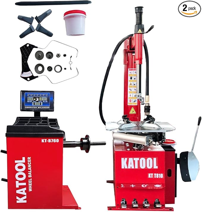 KATOOL 2.0HP Tire Changer Machine with Bead Blaster Tire Machine Tire Changer and Wheel Balancer Machine Combo KT-T810+KT-B760