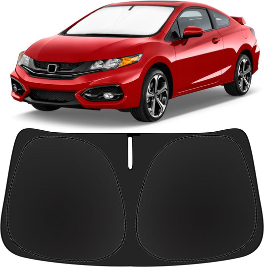 Sun Shade Windshield Sunshades Cover for Honda Civic 2012-2014 2015 Foldable Sun Visor Window Shields Fits Civic Sedan, Coupe, Hatchback, LX, EX, EX-L, Sport,Touring Accessories Blocks UV Rays