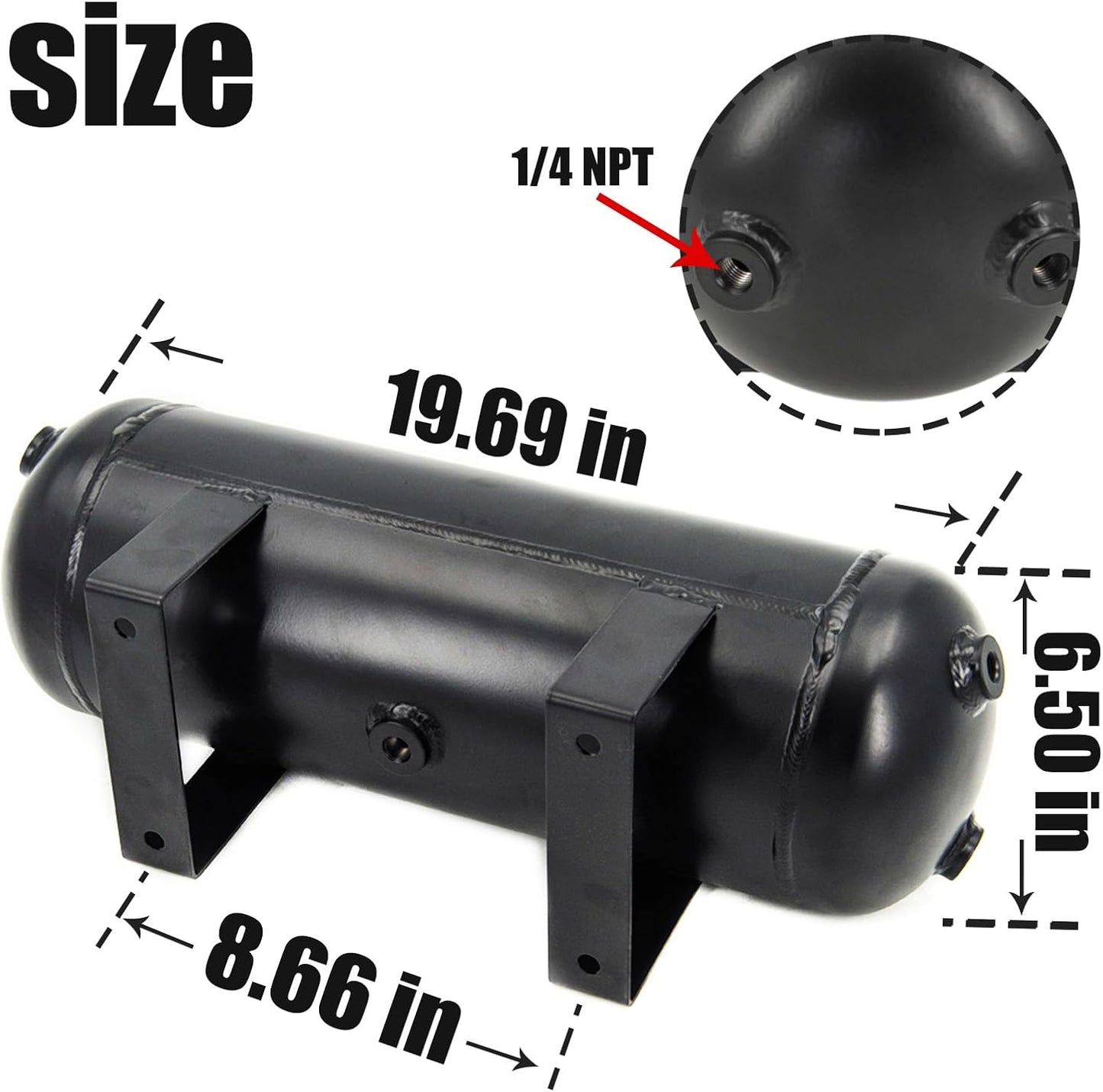 3 Gallon Air Tank with 150PSI Air Compressor 2PCS for Suspension/Air Ride/Bag/Car Train Truck Horn Aluminum 12 Liter Compressed air Storage Tank Onboard System Air Suspension Compressor Kit