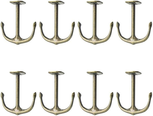 Anchor Two Prong Ceiling Hook for Closet Top Bathroom Kitchen Cabinet Garage Pack of 8 (Bronze)