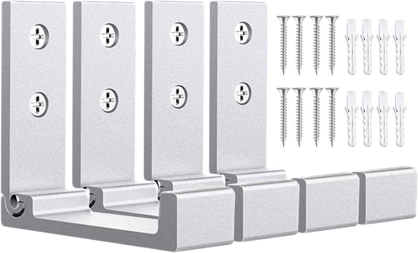 OHIYO Foldable Hooks 4pcs Folding Coat Hooks Heavy Duty Wall Hooks for Hanging Bags Hooks Headphone Holder Fold up Hooks No Rust Wall Mounted for Hat, Bags, Jacket, Towel (Silver)