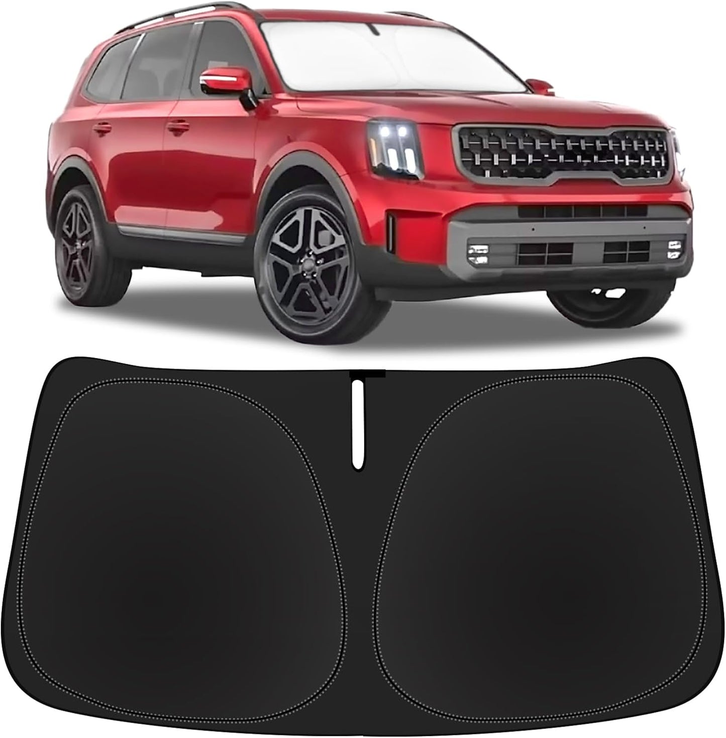 Car Sun Shade Windshield Sunshade for Kia Telluride 2020-2023 2024 2025 Front Window Sun Shields Custom fit Telluride Sunscreen Double Layers 240T Refleactor Sun Visor Blocks UV