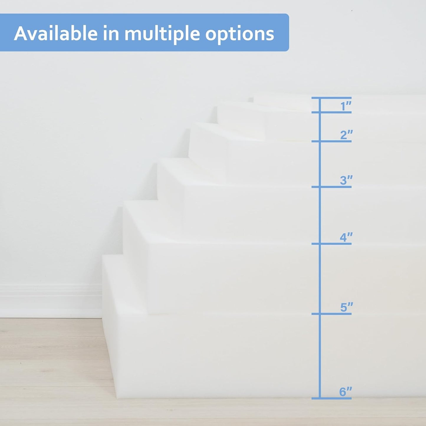 GoTo Foam 4" Height x 24" Width x 72" Length 36ILD (Semi-Firm) Upholstery Cushion Made in USA