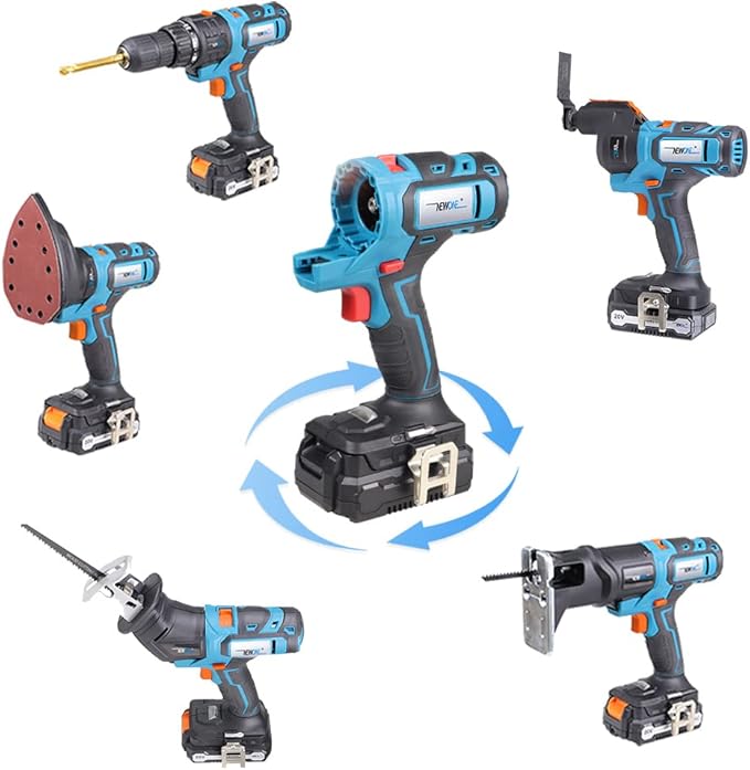 NEWONE 5-Tool Cordless Tool Combo Kit Compatible with Maki-ta 18V Battery,Tool Set with Drill, Reciprocating Saw, Driver, Oscillating Tool, Sander with Accessories, 2.0Ah Lithium Battery and Charger