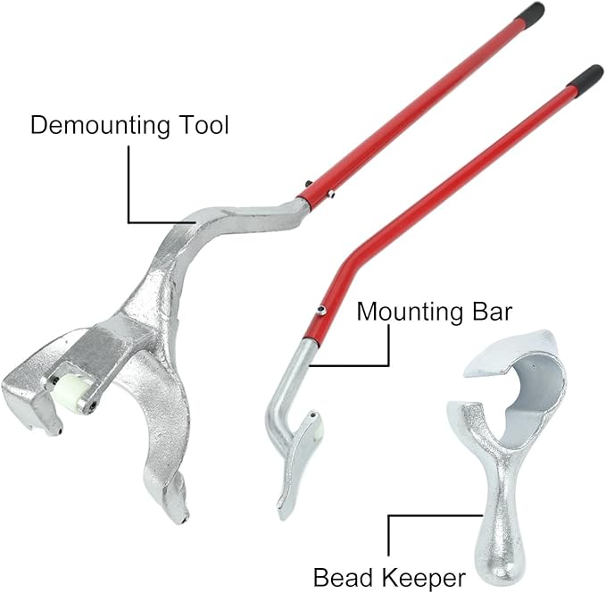 BLACKHORSE-RACING 22.5" to 24.5" Tire Changer Mount Demount Removal Tool Tubeless Truck Extra Bead Keeper Red