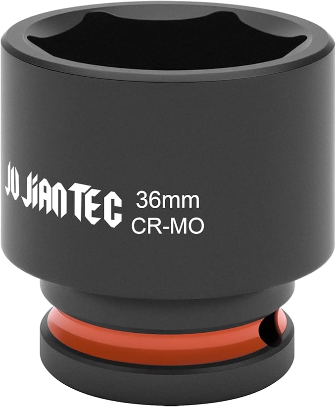 1/2 Inch Drive - 35mm Shallow Impact Socket with Anti-Rounding 6 Point Design, Heat-Treated Cr-Mo Steel, Automotive, Truck Maintenance, Heavy Equipment Repair