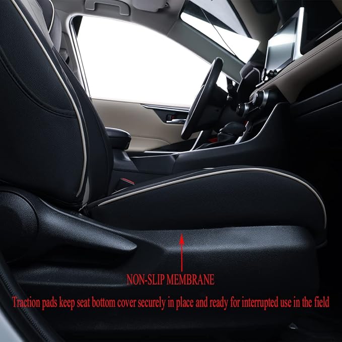 EKR Rav4 Seat Covers Custom Fit for Toyota Rav4 2019 2020 2021 2022 2023 2024 2025 LE,XLE,XLE Premium,Limited, LeatherTruck Seat Cover Full Set for SUV,Faux Leather(Black/Gray)