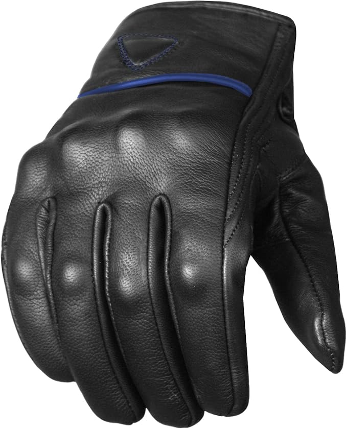 Jackets 4 Bikes Motorcycle Gloves - Premium Leather for Men Women, Touchscreen, Non-Slip, Motorbike Cruiser Street Biker Protector Glove