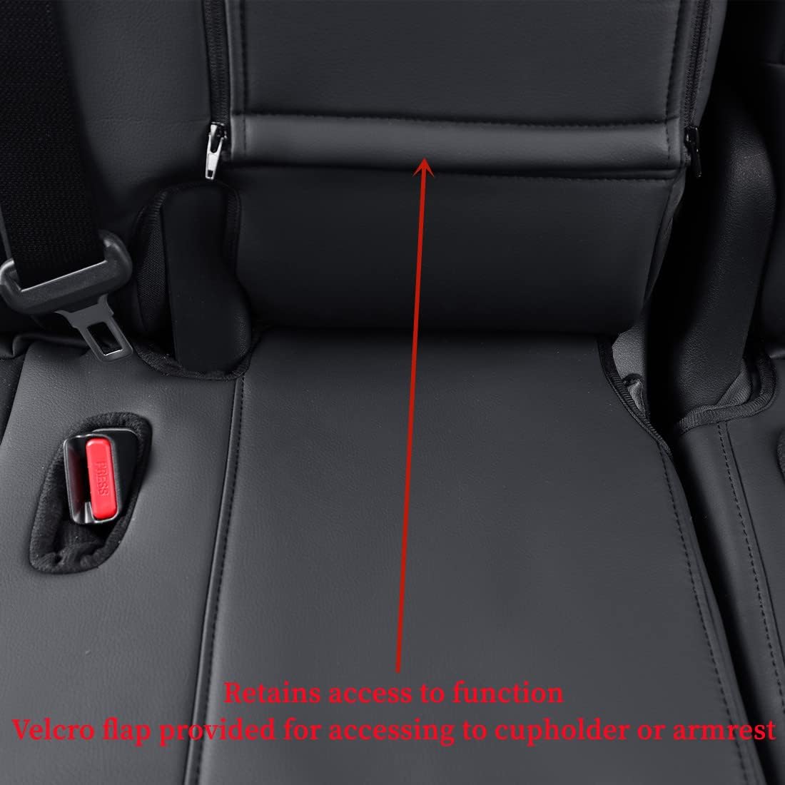 coverdream Custom Seat Covers Compatible with Select Toyota Camry Hybrid XLE,Hybrid XSE 2018 2019 2020 2021 2022 2023 Models - Leatherette (Black/Red,Full Set)