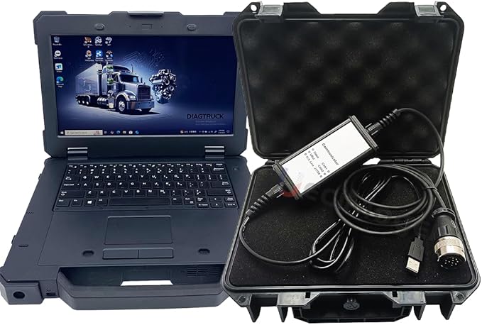 Diesel Laptops for Deutz Diagnostic Scanner Tool for Deutz DeCOM SerDia Support CAN K/L-Line with Serida 4.0 Dongle Software+Serpic (Adapter with Serida+Serpic(Delll))