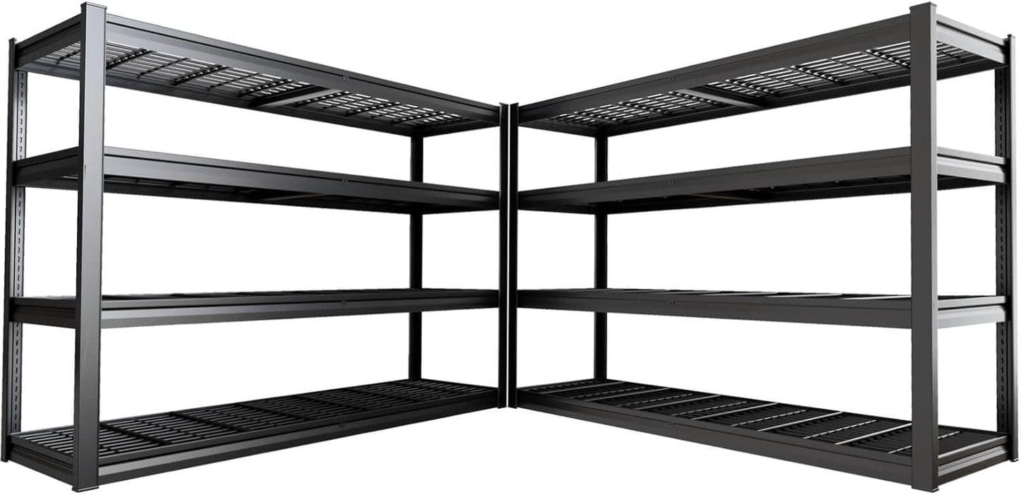68" Wide Garage Shelving Unit, 68" W x 24" D x 68" H, Heavy Duty Garage Storage Shelves,3500 LBS Capacity, Industrial Adjustable Shelves for Basement Warehouse, 2 Pack