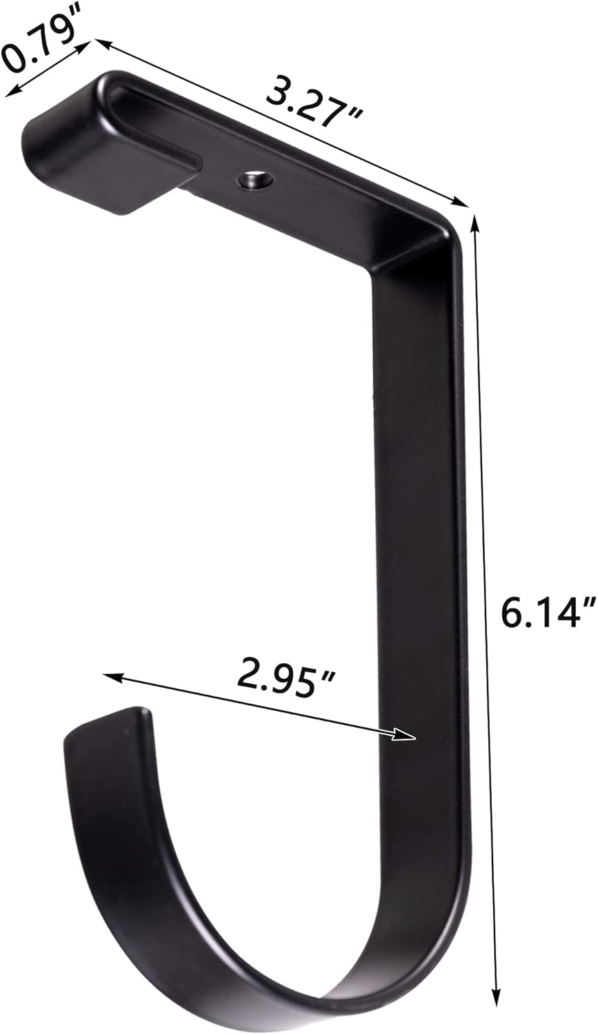 12-Pack Heavy Duty Add-On Storage Flat Hook Accessory for Garage Ceiling Storage Rack and Wall Shelving,Alloy Steel, Black-Suitable for FLEXINOUMTS Ceiling Storage Racks and Wall Shelves