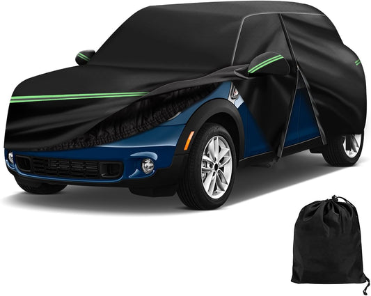 Mini Cooper/Cooper S Car Cover 2002-2023 - 210D Outdoor Waterproof UV Protection With Cotton Layer, Zipper Door, Reflective Strip, Storage Bag for 2-Door