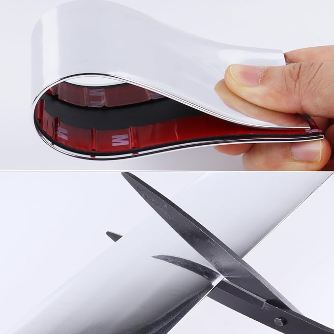 2"(50mm) Automotive Chrome Trim Molding 50FT Heavy Duty Car Side Moldings Self Adhesive UV Protected Scratch-Proof for Truck RV Boat Exterior Interior Body Door Window Bumper