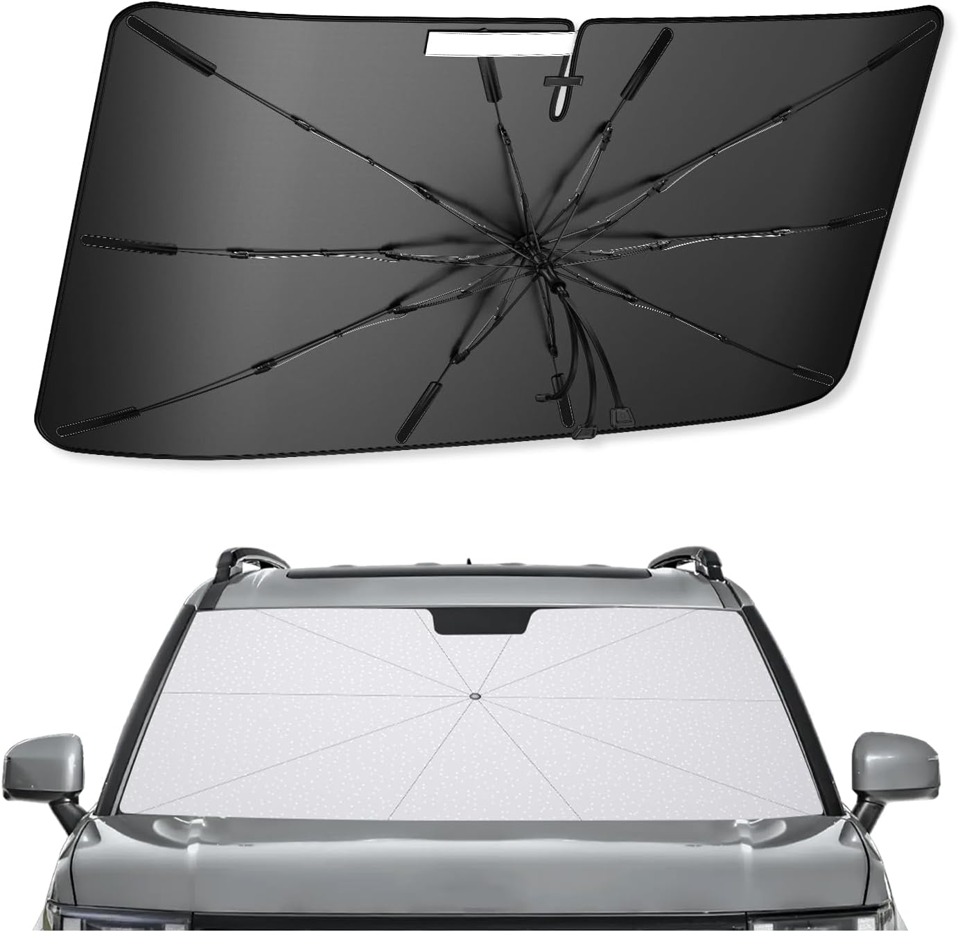 SXCY for 2024 2025 Hyundai Santa Fe Windshield Umbrella Sunshade [Easier Foldable] 2024 2025 Santa Fe Accessories Sunshade Umbrella for 2024 2025 Santa Fe Windshield Umbrella Sun Shade