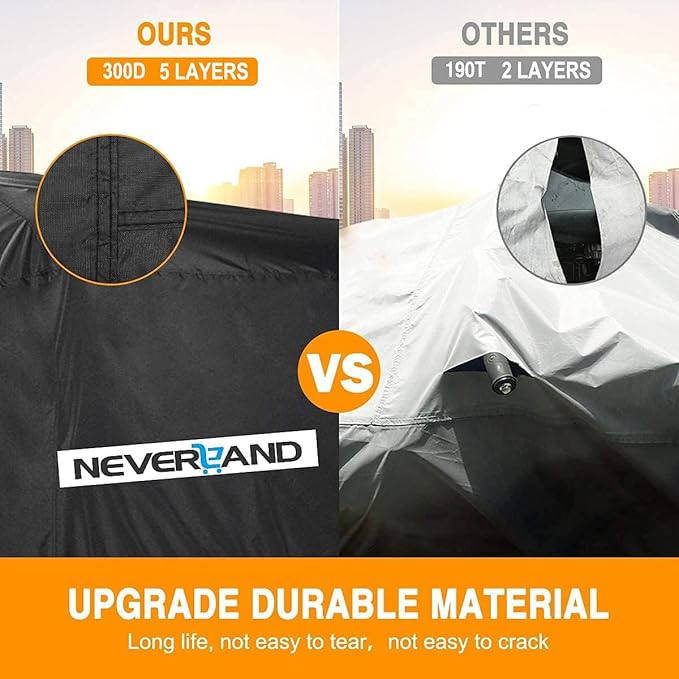 NEVERLAND ATV Cover Waterproof Heavy Duty 300D All Weather Protection Up to 82'' 4 Wheeler Covers Outdoor Storage Compatible with Polaris Sportsman Yamaha Honda Kawasaki KFX with Reflective Strips