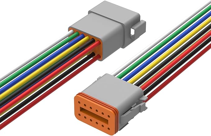 Newdeli Deutsch 12 Pin Connector Kit Waterproof Electrical Connector 16 AWG Male and Female Automotive Wire Connectors for Car Truck Boat, Dt Connector 1 Sets