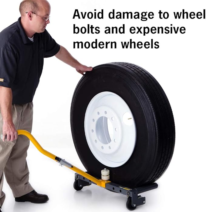 Rolling Wheel Dolly for Changing Car, Truck, Skid Steer, ATV, and Trailer Tires, Tire Lift for Large and Small Vehicles, 3 Roller Positions, 485 Pound Capacity