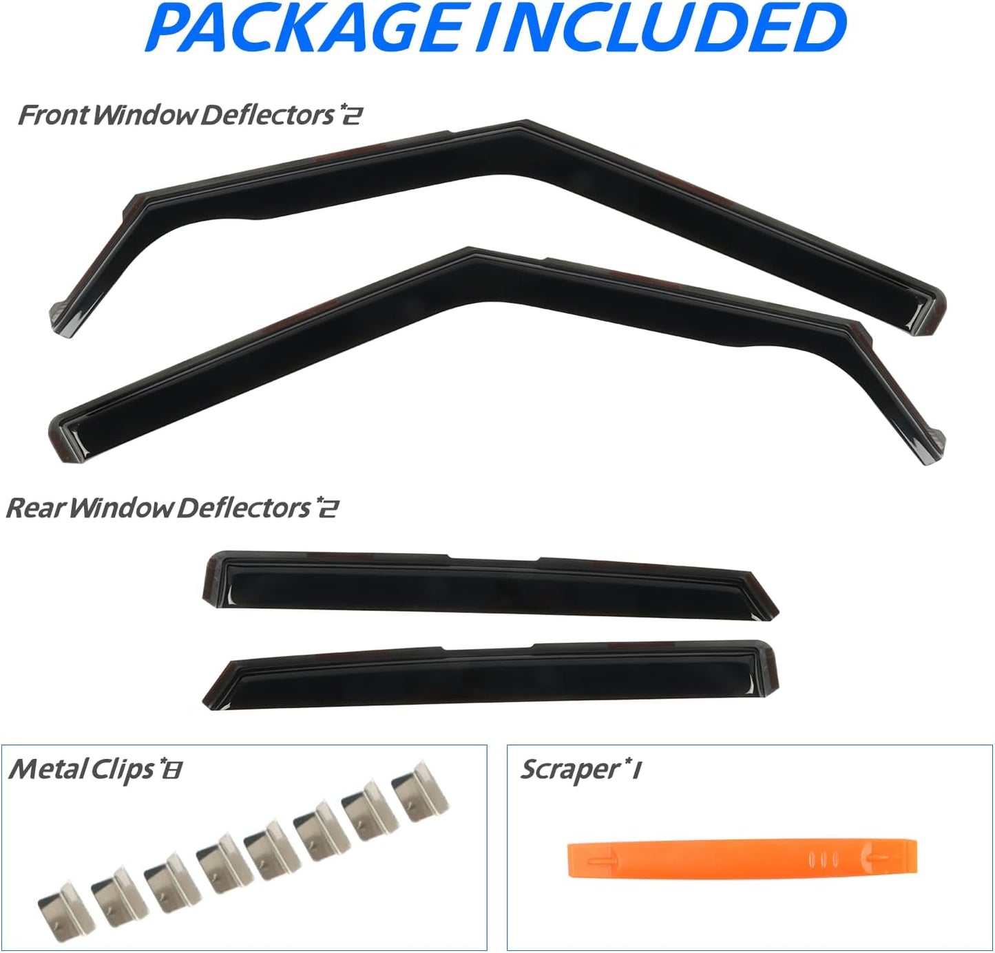 Rain Guards Fit for Chevrolet Chevy Trailblazer 2021-2025, in Channel Window Deflectors, Smoke Tinted Vent Window Visors, Vent Shade Shield, 2021 2022 2023 2024 2025, 4pcs