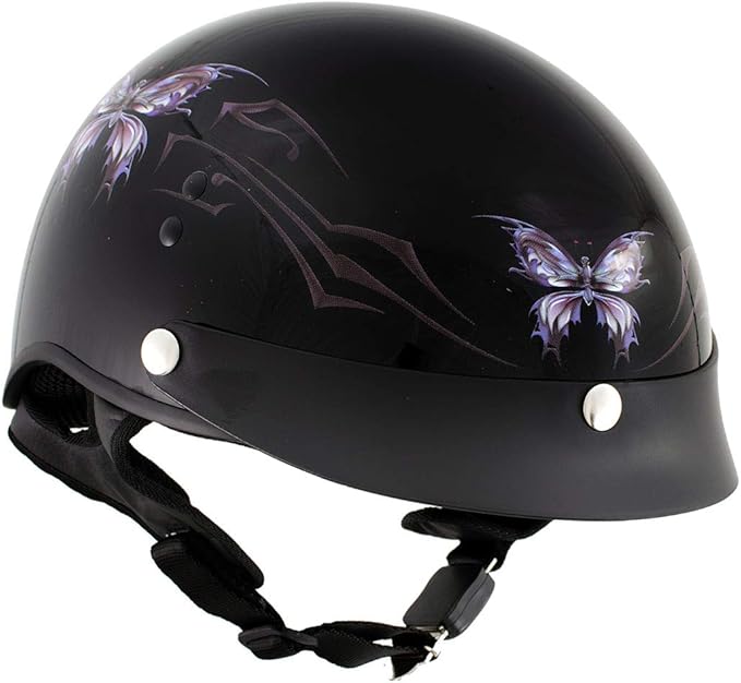 Hot Leathers Advanced Motorcycle DOT Skull Cap Classic Half Helmets Biker HLT