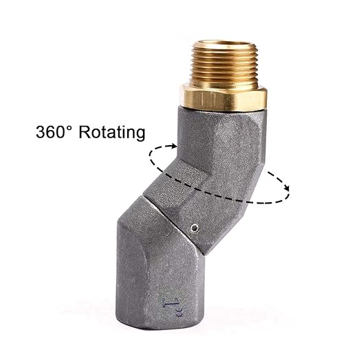2PCS 1 Inch NPT Fuel Hose Swivel 360 Rotating Connector for Fuel Nozzle Multi Plane Fuel Plane Swivel