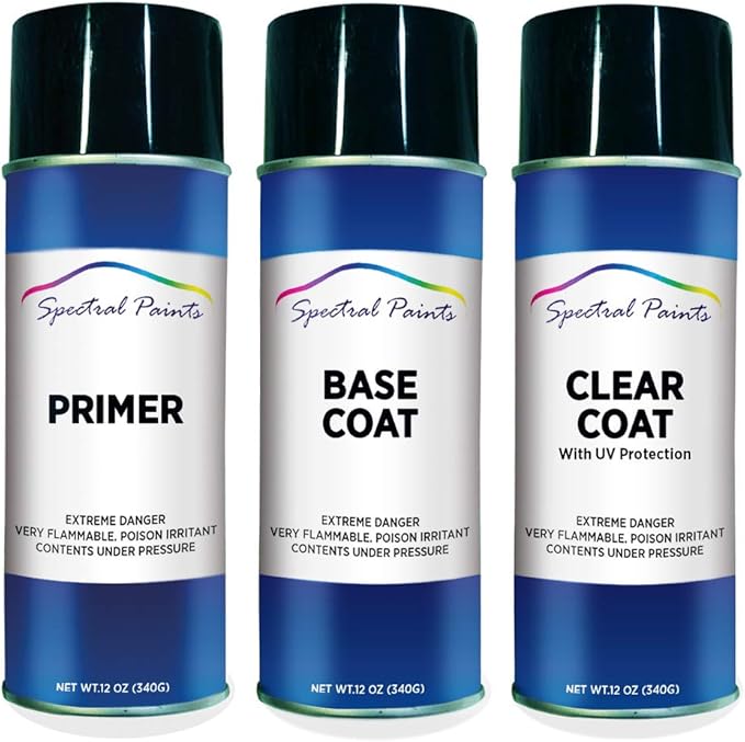 Spectral Paints Compatible/Replacement for GMC 8624 White - Aerosol Primer, Touch-Up Spray Paint & Clear Coat