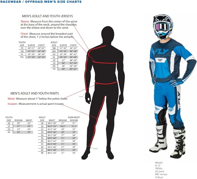 Fly Racing F-16 Powersports Protective Gear Set – For Dirt Bike, BMX, MTB Riding – Durable, Lightweight Performance