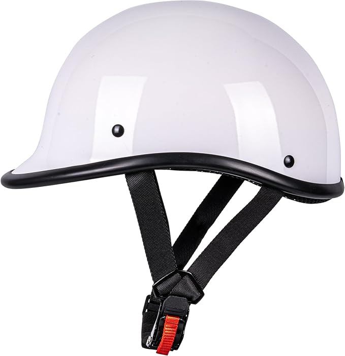 Motorcycle Helmet Half Shell Hawk Style Helmets Compact Lightweight Open Face for Motorcycle Street Bike Cruiser Moped - DOT Approved (White,XL)